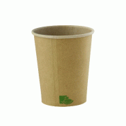 ECOLOMIQUE - 50 Pcs - Gobelet Carton Kraft Light "Zen" - 180 ml - 73 mm x 45 mm x 93 mm - marron en carton 210GCZENC6