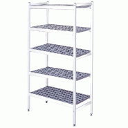 EURAST - Étagères en duralumin 5 niveaux - 1291x470x1700 mm - 12914500 - inox 12914500 EURAST - Étagères en duralumin 5 niveaux - 1291x470x1700 mm - 12914500 - inox 12914500