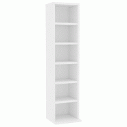 Helloshop26 - Armoire à CD élégante et pratique 21 x 20 x 88 cm avec 6 compartiments style moderne en bois d'ingénierie blanc 02_0047643 - blanc B