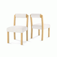 Helloshop26 - Lot de 2 chaises salle à manger 50 x 59 x 85 cm assise ergonomique ambiance cosy design moderne en bois d'hévéa blanc 20_0011791 - 30