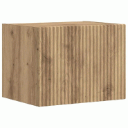 Helloshop26 - Meuble TV mural moderne avec étagères 60 x 31 x 29 cm rangement efficace en bois d'ingénierie chêne artisan 02_0054885 - Bois massif