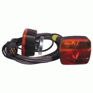 Kit lanterne magnétique 7,50m - Équipement de remorque sur plot aimanté diamètre 80mm - Prise mâle 7 plots