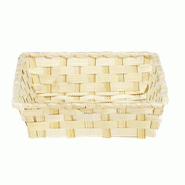 Panier en bambou rectangle coloris naturel 26x20x5cm
