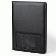 Porte-documents publicitaire Meryan - similicuir avec bloc de 20 feuilles Porte-documents publicitaire Meryan - similicuir avec bloc de 20 feuilles