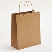 Sac luxe métallisé laiton poignées cordelières 26x13x32cm - par 12