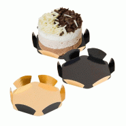 Support corolle carton or/noir Ø8cm - par 200