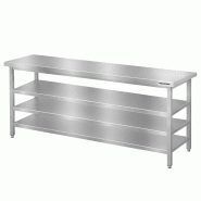 Table de travail en inox Bar 2000x600 mm avec 3 étagères inférieures PREMIUM - GOLDINOX - gris inox 3701770835423