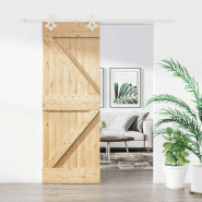 Vidaxl porte coulissante et kit de quincaillerie 80x210 cm pin massif 3203159 Vidaxl porte coulissante et kit de quincaillerie 80x210 cm pin massif 3203159