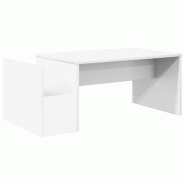 VidaXL Table basse Blanc 90 x 45 x 35 cm Bois d'ingénierie Modèle Atlas Bureau - 8000172