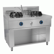 Wok à gaz 2 brûleurs + robinet eau - 28 kW