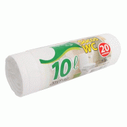 20 sacs poubelle 10 L (45 x 40 cm) blancs pour WC - 8414271039560