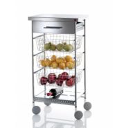 Afinity inox - desserte de cuisine - don hierro - dimensions : 48 x 34 x 93 cm