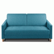 CANAPÉ CONVERTIBLE OGGETTO MATELAS 16 CM SYSTÈME EXPRESS SOMMIER LATTES 120CM RENATONISI TWEED BLEU TURQUOISE