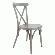 Chaise d'extérieur empilable Bayonne en aluminium finition gris effet vintage