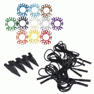 CHAUVIN ARNOUX - Jeu de 4 cordons 3m Banane-Banane 4mm - 5 pinces crocodiles noires
