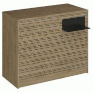 Comptoir Vertigo H T04noir spl.Droit L120cm 2tabl.Couliss.4tab.Amovib.Chênecla