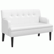Décoshop26 - Banquette banc avec dossier capitonné et accoudoirs 112 x 65,5 x 75 cm en PVC blanc DEC024638 - blanc 3000254816515 Décoshop26 - Banquette banc avec dossier capitonné et accoudoirs 112 x 65,5 x 75 cm en PVC blanc DEC024638 - blanc 3000254816515
