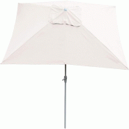 Décoshop26 - Parasol de jardin 2x3m rectangulaire inclinable polyester/aluminium 4,5kg crème 04_0003892 - beige aluminium 3000535932699