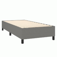 Décoshop26 - Sommier à lattes sur pieds cadre de lit 100x200 cm tissu gris foncé TDL0207149 - gris 3001167488004