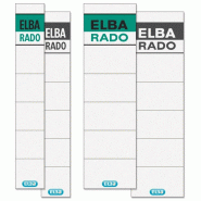 ELBA Sachet de 10 étiquettes pour dos de classeur Rado Brillant larg. 80, en carton blanc - 4002030042179