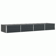 Helloshop26 - Jardinière rectangulaire moderne 195 x 100 x 45 cm en acier galvanisé anthracite 02_0059248 - acier 3000241021427