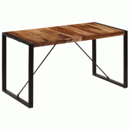 Helloshop26 - Table de salon salle à manger design 140 cm bois de sesham massif 0902147 - Bois massif 3001956599133