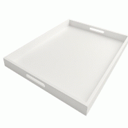 Hostelnovo del Valles Hostelnovo - Plateau en bois blanc avec poignées empilable 53,5 x 39,5 x 4,5 cm - blanc Bois massif 823/2