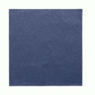 Serviette ouate 2 plis avec bord en relief bleu marine 39x39cm - par 1600