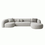 STELLAMEUBLES Canapé SERENITY angle droit Gris Minéral - 3667335250707