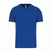 T-shirt de sport manches courtes col v homme Sporty Royal Blue S 100% Polyester - S 3663639072540