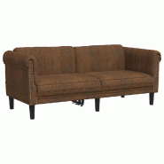 VidaXL Canapé à 2 places marron similicuir daim Modèle Wervelion - 372584