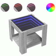 VidaXL Table basse avec LED sonoma gris 53x53x45 cm bois d'ingénierie Modèle Toscane Design - 847544