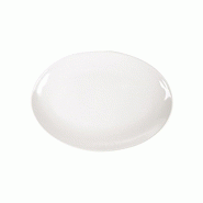 Assiette ovale mélamine ivoire 25,5x18cm - par 15