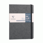Clairefontaine Lot de 5 Carnet Age Bag My.Essential A5, 192p./96 feuilles 90 g/m² ivoire cousues, couv. Coloris gris, quadrillé 5x5 - 3329687934253