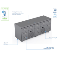 Comptoir réfrigéré en acier inoxydable -2000 × 660 × 900 mm - CST-20-30303 Comptoir réfrigéré en acier inoxydable -2000 × 660 × 900 mm - CST-20-30303