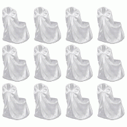 Décoshop26 - Housses de chaise pour banquet de mariage 12 pièces Blanc DEC022527 - blanc 3001283069606