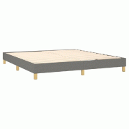 Décoshop26 - Sommier à lattes sur pieds cadre de lit 160x200 cm tissu gris foncé TDL0207126 - gris 3001165188005