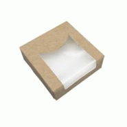 ECOLOMIQUE - 50 Pcs - Boîte pâtissière carton brun avec fenêtre - 12 x 12 cm, Hauteur: 5 cm - ECO209PATP120K - marron en carton ECO209PATP120K ECOLOMIQUE - 50 Pcs - Boîte pâtissière carton brun avec fenêtre - 12 x 12 cm, Hauteur: 5 cm - ECO209PATP120K - marron en carton ECO209PATP120K