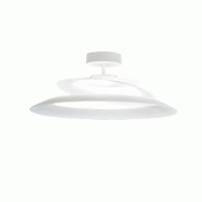 Fabas Luce Plafonnier Led Intégré Aragon 18 W 1760 Lm 3000 K Blanc - Structure En Métal Et Verre - Design Élégant Et Variateur À Coupure De Phas