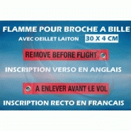 Flamme rouge avec inscription anglais français (30 x 4 cm)