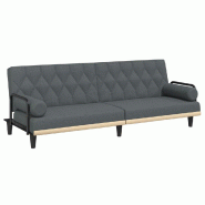 Helloshop26 - Canapé-lit avec accoudoirs205 x 89 x 70 cm tissu gris foncé 02_0021008 - gris polyester 3001151788004