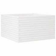 Helloshop26 - Jardinière bac lit surélevé plantes fleurs terrasse jardin 80 x 80 x 45,5 cm bois de pin massif blanc 02_0037912 - 3000217640232