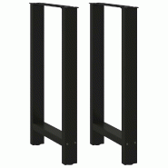 Helloshop26 - Lot de 2 pieds de table de bar modernes ajustables 50 x 91 cm en acier noir 02_0057568 - noir acier 3000240111372