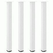 Helloshop26 - Lot de 4 pieds de table de bar 90 x 92 cm avec patins réglables design moderne en acier blanc 02_0056770 - blanc acier 3000239703045