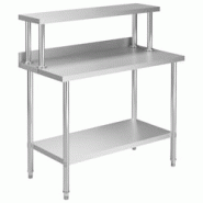 Helloshop26 - Table de travail de cuisine avec étagère 120 x 60 x 120 cm acier inoxydable 02_0001919 - 3000090061537 Helloshop26 - Table de travail de cuisine avec étagère 120 x 60 x 120 cm acier inoxydable 02_0001919 - 3000090061537