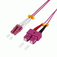 LogiLink Professional Câble Patch à fibre optique, LC Duplex - SC Duplex, 3 m - violet 4052792017496