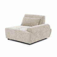 Oviala Business Fauteuil gauche canapé modulable dossier ajustable 109 cm écru - blanc polyester 115440