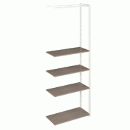 Suite structure Cage blanc 88x40x240cm 4 tablettes noyer foncé