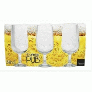 Verres de table set de 3 verres à bière pub 38cl 1618050 - réception