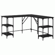 VidaXL Bureau Chêne noir 139 x 139 x 75 cm Bois d'ingénierie Modèle Orion Jardin - 882870